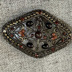 VINTAGE Diamond Shaped Belt Buckle with Stones